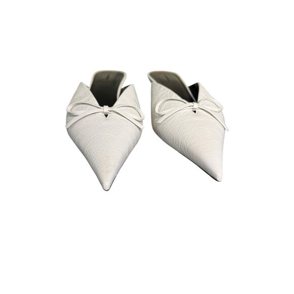 Balenciaga NIB Knife Bow 40mm Mule in White Size 39.5 - Picture 5 of 16